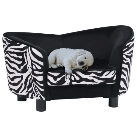 vidaXL Hondenbank 68x38x38 cm pluche zwart