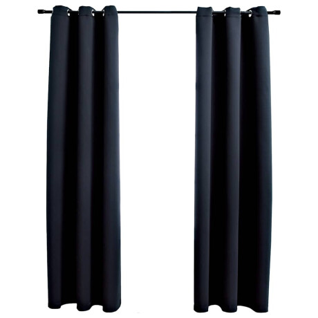 vidaXL Verduisteringsgordijnen met ringen 2 stuks zwart 97x213 cm stof