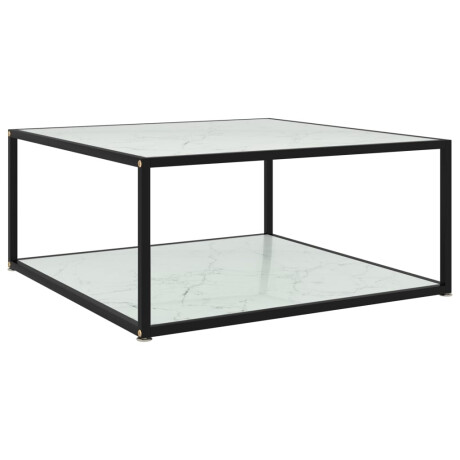 vidaXL Salontafel 80x80x35 cm gehard glas wit