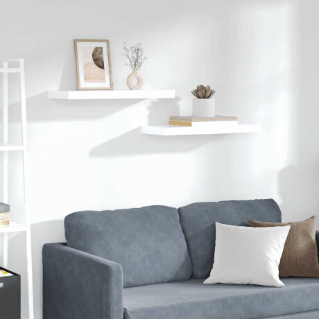 vidaXL Wandschappen zwevend 2 st 60x23,5x3,8 cm MDF hoogglans wit
