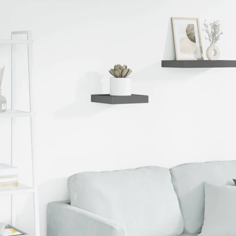 vidaXL Wandschap zwevend 23x23,5x3,8 cm MDF hoogglans grijs