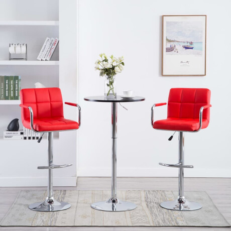 vidaXL Barstoelen 2 st kunstleer rood