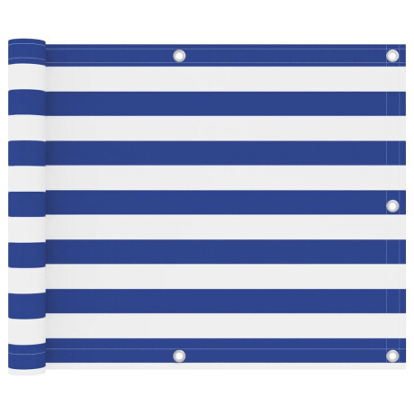 vidaXL Balkonscherm 75x400 cm oxford stof wit en blauw