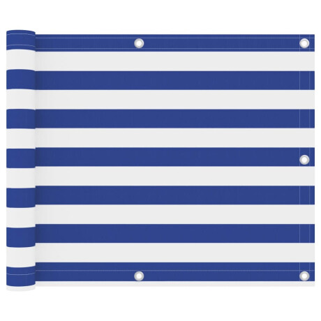 vidaXL Balkonscherm 75x500 cm oxford stof wit en blauw