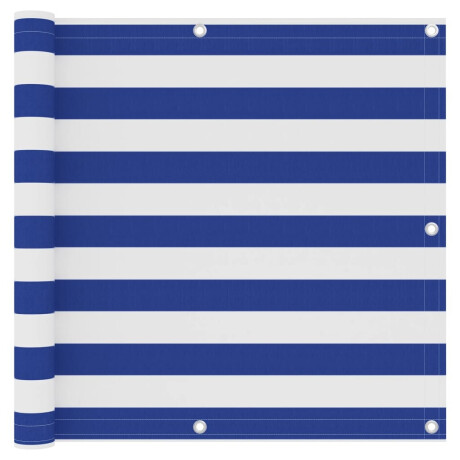 vidaXL Balkonscherm 90x500 cm oxford stof wit en blauw
