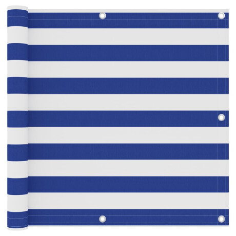 vidaXL Balkonscherm 90x600 cm oxford stof wit en blauw