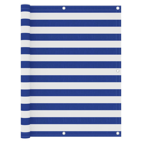 vidaXL Balkonscherm 120x500 cm oxford stof wit en blauw