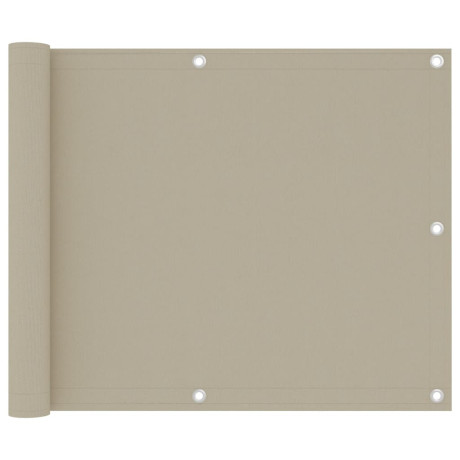 vidaXL Balkonscherm 75x500 cm oxford stof beige