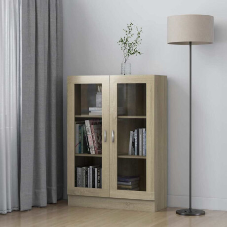 vidaXL Vitrinekast 82,5x30,5x115 cm bewerkt hout sonoma eikenkleurig