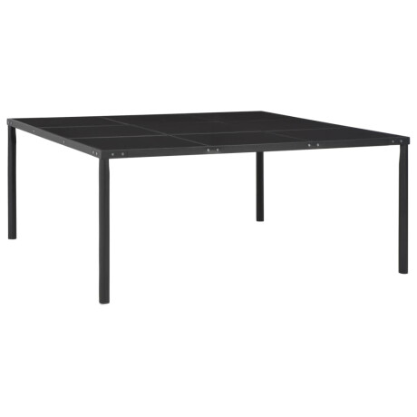 vidaXL Tuintafel 170x170x74,5 cm staal en glas zwart