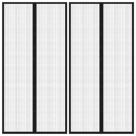 vidaXL Insectendeurgordijnen 2 st magnetisch 220x100 cm zwart