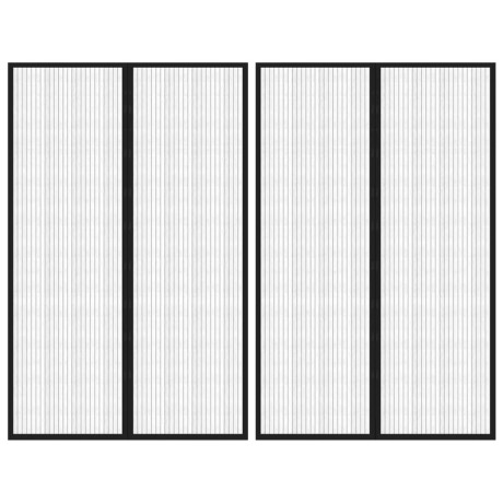 vidaXL Insectendeurgordijnen 2 st magnetisch 220x130 cm zwart