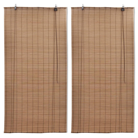 vidaXL Rolgordijnen 2 st 80x160 cm bamboe bruin