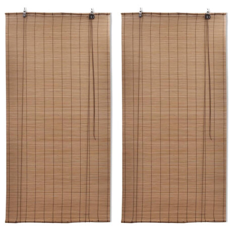 vidaXL Rolgordijnen 2 st 120x220 cm bamboe bruin