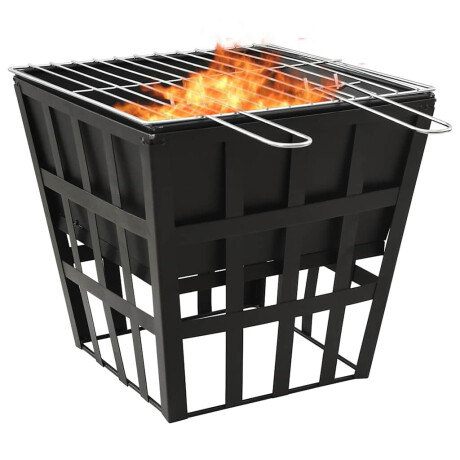 vidaXL Vuurplaats en barbecue 2-in-1 34x34x48 cm staal