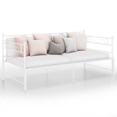 vidaXL Slaapbankframe uittrekbaar metaal wit 90x200 cm
