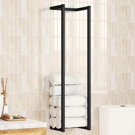 vidaXL Handdoekenrek 25x20x95 cm ijzer zwart