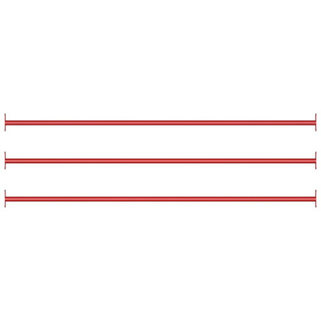 vidaXL Rekstokken 3 st 125 cm staal rood