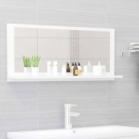 vidaXL Badkamerspiegel 90x10,5x37 cm bewerkt hout hoogglans wit