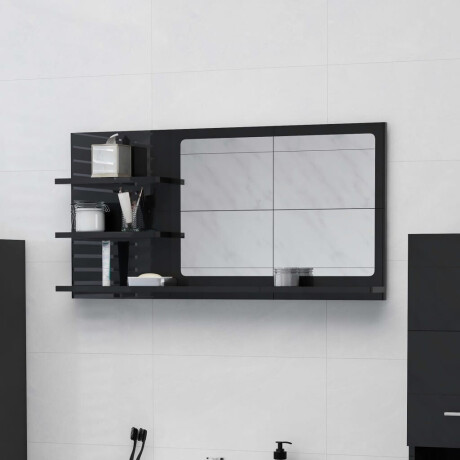 vidaXL Badkamerspiegel 90x10,5x45 cm bewerkt hout hoogglans zwart