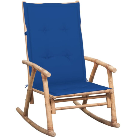 vidaXL Schommelstoel met kussen bamboe