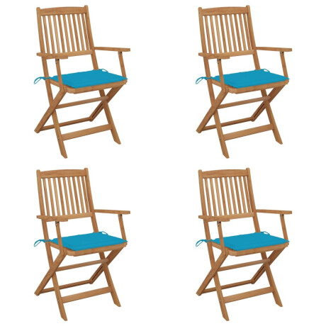 vidaXL Tuinstoelen 4 st inklapbaar met kussens massief acaciahout