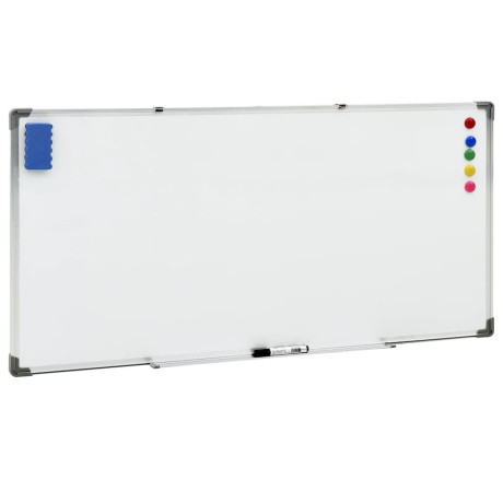 vidaXL Whiteboard magnetisch 110x60 cm staal wit