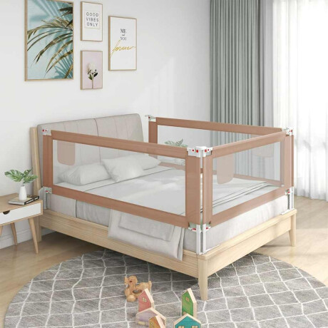 vidaXL Bedhekje peuter 100x25 cm stof taupe