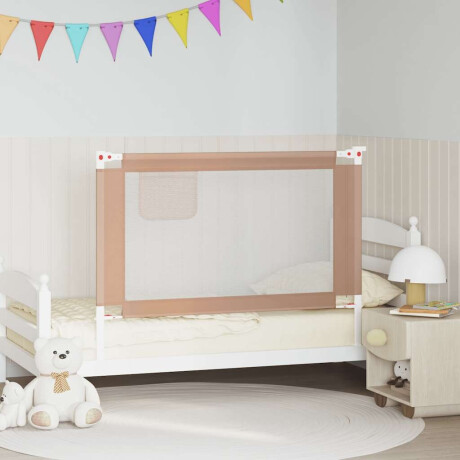 vidaXL Bedhekje peuter 120x25 cm stof taupe