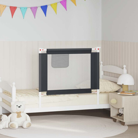 vidaXL Bedhekje peuter 90x25 cm stof donkergrijs