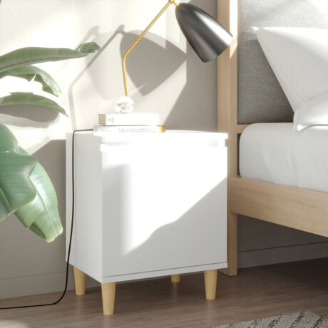 vidaXL Nachtkastjes 2 st met massief houten poten 40x30x50 cm wit