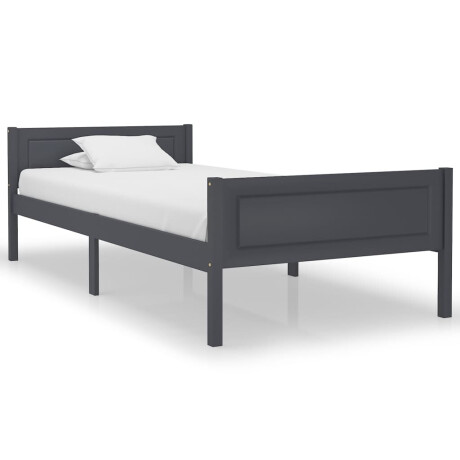 vidaXL Bedframe massief grenenhout grijs 100x200 cm