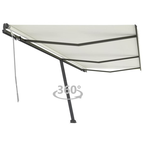vidaXL Luifel vrijstaand handmatig uittrekbaar 600x300 cm crèmekleurig