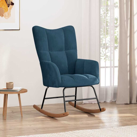 vidaXL Schommelstoel fluweel blauw