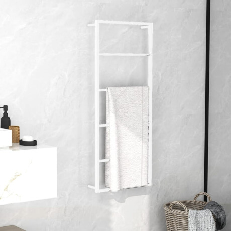 vidaXL Handdoekenrek Wit 45x10x115 cm Staal