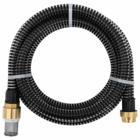 vidaXL Zuigslang met messing koppelingen 1,1'' 10 m PVC zwart