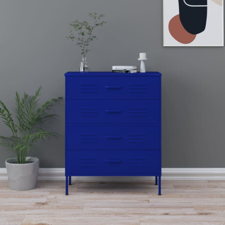 vidaXL Ladekast 80x35x101,5 cm staal marineblauw