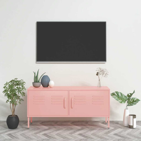 vidaXL Tv-meubel 105x35x50 cm staal roze
