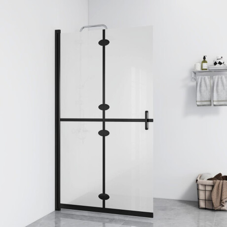 vidaXL Inloopdouchewand inklapbaar 90x190 cm ESG-glas mat