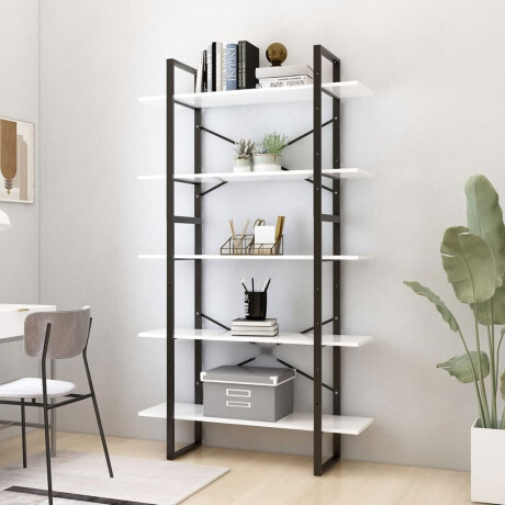 vidaXL Boekenkast met 5 schappen 100x30x175 cm bewerkt hout wit