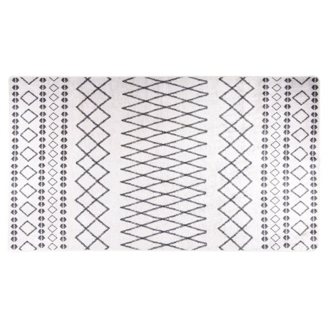 vidaXL Vloerkleed wasbaar anti-slip 190x300 cm zwart en wit