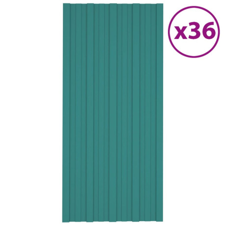 vidaXL Dakpanelen 36 st 100x45 cm gegalvaniseerd staal groen