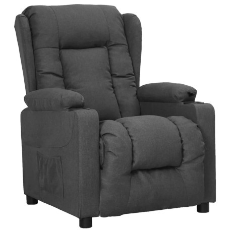 vidaXL Fauteuil verstelbaar stof donkergrijs