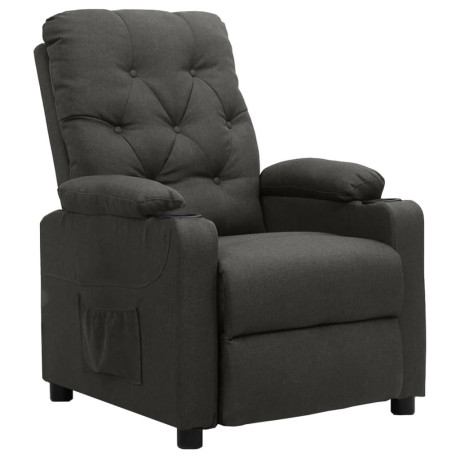 vidaXL Fauteuil verstelbaar stof donkergrijs