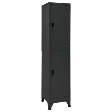 vidaXL Lockerkast 38x45x180 cm staal antracietkleurig