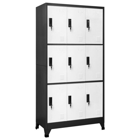 vidaXL Lockerkast 90x45x180 cm staal antracietkleurig en wit