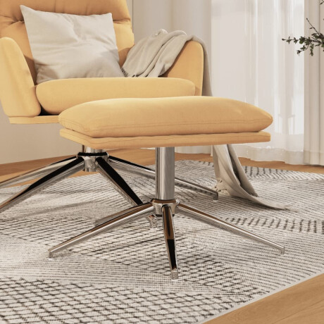 vidaXL Voetenbank 60x60x35 cm microvezelstof crèmekleurig
