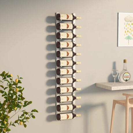 vidaXL Wijnrek voor 12 flessen wandmontage ijzer wit