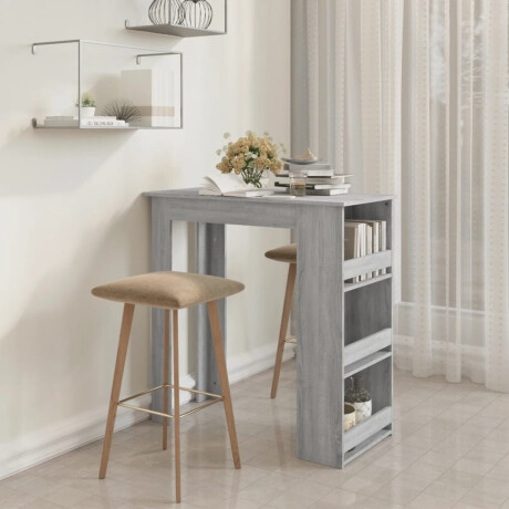 vidaXL Bartafel met opbergrek 102x50x103,5 cm hout grijs sonoma