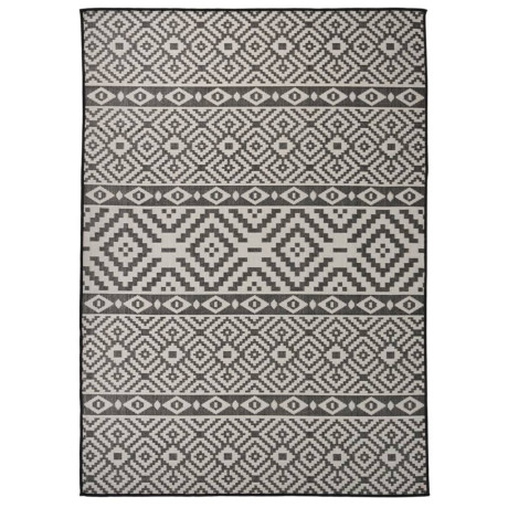 vidaXL Buitenkleed met patroon platgeweven 120x170 cm zwart